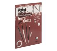 Clairefontaine 976154C Bloc Encollé PaintON Multi-Techniques Terracotta A3 29,7x42 cm 250g - 20 Feuilles Papier Dessin Multi-Techniques au Grain Légèrement Rugueux - Terracotta