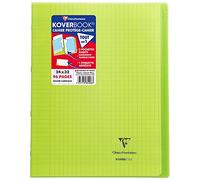 Clairefontaine 981403C - One Green Koverbook Stapled Notebook - Dimensions: 24 cm x 32 cm - 96 Seyes Ruled Pages - White Vellum Paper 90 g - Polypro Cover