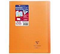 Clairefontaine 981409C - One Stapled Notebook Koverbook Orange - Dimensions: 24x32 cm - 96 Seyes Ruled Pages - White Vellum Paper 90 g - Polypro Cover