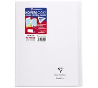 Clairefontaine 981420SC - One Stapled Notebook Koverbook Colourless - Dimensions: 24x32 cm - 96 Seyes Ruled Pages - White Vellum Paper 90 g - Polypro Cover