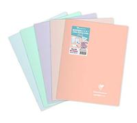 Clairefontaine 981481C A Koverbook Blush Stapled Notebook - 24x32 cm - 96 Seyes Ruled Pages - White Paper 90 g - Opaque Polypro Cover - Random Colour