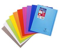 Clairefontaine 981601C Un Cahier Agrafé Koverbook - 24x32 cm - 96 Pages Petits Carreaux avec Marge - Papier Blanc 90 g - Couverture Polypro Couleur Aléatoire