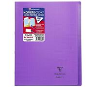 Clairefontaine 981605C A Pack of 10 Stapled Notebooks Koverbook Violets - 24x32 cm - 96 Pages Small Squares with Margin - White Paper 90 g - Polypro Cover
