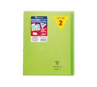 Clairefontaine 984603C Un Lot de 10 Cahiers Agrafés Koverbook Verts - 24x32 cm - 48 Pages Petits Carreaux avec Marge - Papier Blanc 90 g - Couverture Polypro
