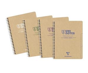 Clairefontaine 9861C - Uninotes Project Book 16x21cm 160p détachables ligné + 3 intercalaires assortiment - Paq de 5