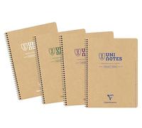 Clairefontaine 9863C - Uninotes Project Book 22,5x29,7cm 160p détachables et perforées 4 trous ligné + 3 intercalaires assortiment - Paq de 5