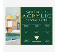 Clairefontaine - Ref 96498C - Acrylic Paper Pad (10 Sheets) - 36 x 48cm in Size, 360gsm Paper, Acid Free, pH Neutral - Suitable for Use With Acrylic & Gouache Paints
