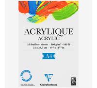 Clairefontaine : Acrylic Painting Paper Pad : 360gsm : 10 Sheets : Glued 1 Side : A4