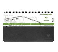 Clairefontaine Age Bag Weekly Planner Black Special format Ruled Twin Wire Perforated 783491C