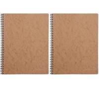 Clairefontaine Age Bag Wirebound Notebook, A4+, Lined, 80 Sheets - Brown (Pack of 2)