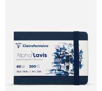 Clairefontaine : Alpha Lavis : Stitchbound Drawing Book : A6 : 40 Sheets : 200gsm : Landscape : White