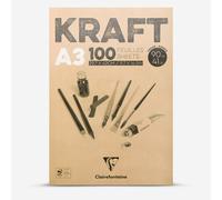Clairefontaine : Brown Kraft Pad : A3 : 100 Sheets : 90gsm
