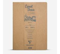 Clairefontaine 975964C - Stitched Drawing Notebook - 40 Sheets Very Fine Grain White Drawing Paper - A4 21 x 29.7 cm 140g - Portrait Format - Hard Kraft Cover