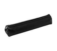 Clairefontaine - Ref 410001C - Cuir' Leather Slim Pencil Case - 4 x 2.5 x 19.5cm, Made From Genuine Lambskin Leather, Metal Zip With Leather Puller - Black