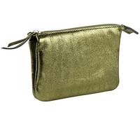 Clairefontaine - Leather Small Flat Pencil Case With 2 Compartments - 13 x 9cm, Green