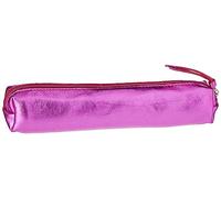 Clairefontaine - Ref 400008C - Cuirisé' Leather Slim Pencil Case - 4 x 2.5 x 19.5cm, Made From Genuine Lambskin Leather, Metal Zip With Leather Puller - Raspberry