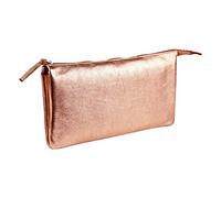 Clairefontaine - Ref 400021C - Cuirisé' Leather Large Pencil Case With 2 Compartments - 22 x 11cm, Made From Genuine Lambskin Leather, Metal Zip With Leather Puller - Copper