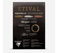 Clairefontaine : Etival : Watercolour Paper : A4 : 15 Sheets : 300gsm : Black