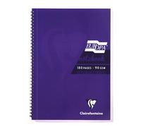 Clairefontaine Europa A5 Wirebound Card Cover Notebook Ruled 180 Pages Purple (Pack 5) - 5813Z