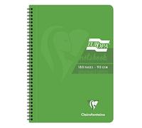Clairefontaine Europa - Ref 5800Z Wirebound Notebooks, Hardwearing Bright and Glossy Covers, 180 Lined Sheets, A4 size and Micro-Perforated Pages, Green Cover