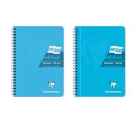 Clairefontaine Europa - Ref 5812Z Wirebound Notebooks, Hardwearing Bright and Glossy Covers, 180 Lined Sheets, A5 size and Micro-Perforated Pages, Turquoise Cover (Pack of 2)
