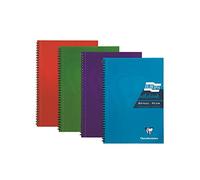 Clairefontaine Europa - Ref 5814Z Wirebound Notebooks, Hardwearing Bright and Glossy Covers, 180 Lined Sheets, A5 size and Micro-Perforated Pages, Pack of 4 Assorted Colours