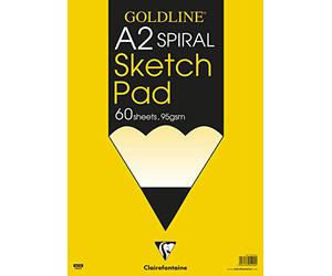 Clairefontaine GSSPA2Z - One Goldline Sketch spiral-bound pad 120F A2 95g - Ideal Paper for Sketching and Drawing with pencil, felt-tip pen and markers