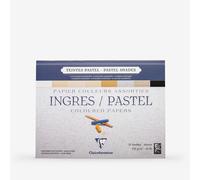 Clairefontaine - Ref 96489C - Ingres Pastel Colour Glued Pad (25 Sheets) - 36 x 48cm Size, Cotton Content, Acid Free, 130gsm Paper - Assorted Pastel Colours