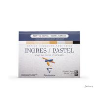 Clairefontaine Ingres Pastel Paper Gummed Pad Cotton 30x40cm 25 Sheets 130gsm