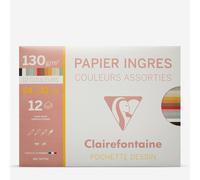 Clairefontaine : Ingres : Pastel Paper : Pouch : A4 : 12 Sheets : 130gsm : Assorted