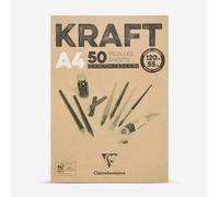 Clairefontaine : Kraft : Glued Pad : A4 : 50 Sheets : 120gsm : Brown