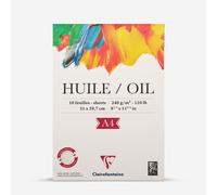 Clairefontaine : Oil Painting Paper Pad : 240gsm : 10 Sheets : Glued 1 Side : A4