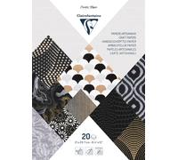 Clairefontaine Pack of 20 Handmade Papers, White/Black, A4