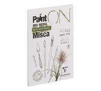 Clairefontaine PaintON 976121C Multi-Technical Glued Pad - 15 Sheets of Multi-Technical Drawing Paper with Slightly Rough Grain - A4 21 x 29.7 cm 250 g White