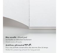 Clairefontaine PaintON 976123C Multi-Technical Glued Pad - 15 Sheets of Multi-Technical Drawing Paper with Slightly Rough Grain - A2 42 x 59.4 cm 250 g White