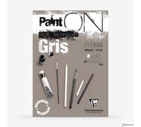 Clairefontaine PaintOn Gummed Pad Cellulose Paper A4 250gsm 30 Sheets Grey Mu...
