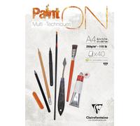 Clairefontaine Paint'ON Mixed Media Painting Pad Acrylics Watercolours Pastel A4