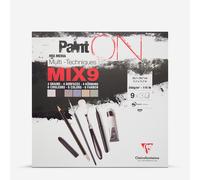 Clairefontaine : Paint'ON : Multi-Techniques : MIX9 : Glued Pad : 29.7x29.7cm (Apx. 11.7x11.7in) : 27 sheets : 250gsm : Assorted Colours