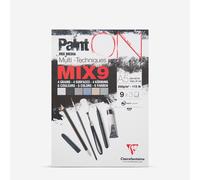 Clairefontaine 960067C - PaintON MIX9 Multi-technique Glued Pad - 27 Sheets Multi-technique Drawing Paper - Assorted with 9 Papers x 3 Sheets - A5 14.8 x 21 cm 250g