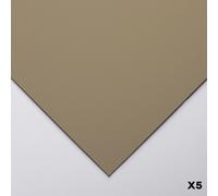 Clairefontaine - Ref 197013C - Pastelmat Card Sheets (Pack of 5 Sheets) - 360gsm Card - 24 x 32cm - Brown Colour - Specially Formulated For Use With Pastels