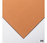 Clairefontaine - Ref 197014C - Pastelmat Card Sheets (Pack of 5 Sheets) - 360gsm Card - 24 x 32cm - Sienna Colour - Specially Formulated For Use With Pastels