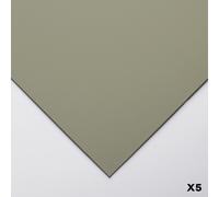 Clairefontaine - Ref 197023C - Pastelmat Card Sheets (Pack of 5 Sheets) - 360gsm Card - 24 x 32cm - Dark Grey Colour - Specially Formulated For Use With Pastels