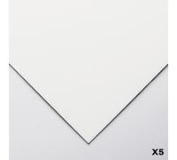 Clairefontaine - Ref 197016C - Pastelmat Card Sheets (Pack of 5 Sheets) - 360gsm Card - 24 x 32cm - White Colour - Specially Formulated For Use With Pastels