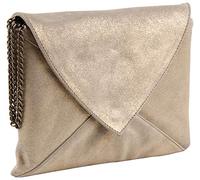 Clairefontaine 'Plume' Iridescent Suede Leather Envelopes Shoulder Bag - Gold