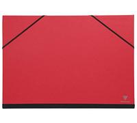 Clairefontaine - Ref 144705C - Art Folder with Elastic Straps Closure - Red Colour - Customisable Vellum Card Surface, Suitable for A3+ Sized Documents