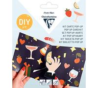 Clairefontaine - Ref 20023C - Pop-Up Card Kit - 1 x Envelope (140 x 140mm) + 1 x Printed Folded Card (135 x 135mm) + Cutting Elements & Guide - Ready to Party