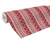 Clairefontaine - Ref 201341C - Christmas Alliance Long Roll Wrapping Paper (Single Roll) - 70cm Width x 50m Length, 60gsm Paper - Red Scandinavian Design