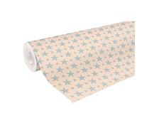 Clairefontaine - Ref 223801C - Recycled Kraft Long Roll Wrapping Paper (Single Roll) - 70cm Width x 50m Length, 70gsm Recycled Kraft Paper - Silver Stars Design