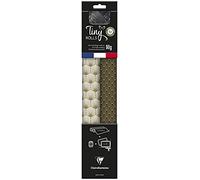 Clairefontaine - Ref 223891C - Tiny Rolls Gift Wrap Set - 2 x Gift Wrap (80gsm, 35cm x 5m), 10 x Gift Tags (Rectangular & Round), 20m Ribbon - Gold & Black Patterns