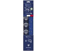 Clairefontaine - Ref 223892C - Tiny Rolls Gift Wrap Set - 2 x Gift Wrap (80gsm, 35cm x 5m), 10 x Gift Tags (Rectangular & Round), 20m Ribbon - Gold & Blue Patterns